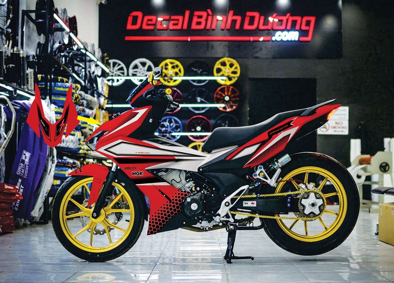 Decal Winner X Đỏ Đen Chất Lượng